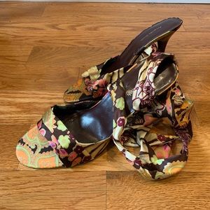 Paisley wrap heels